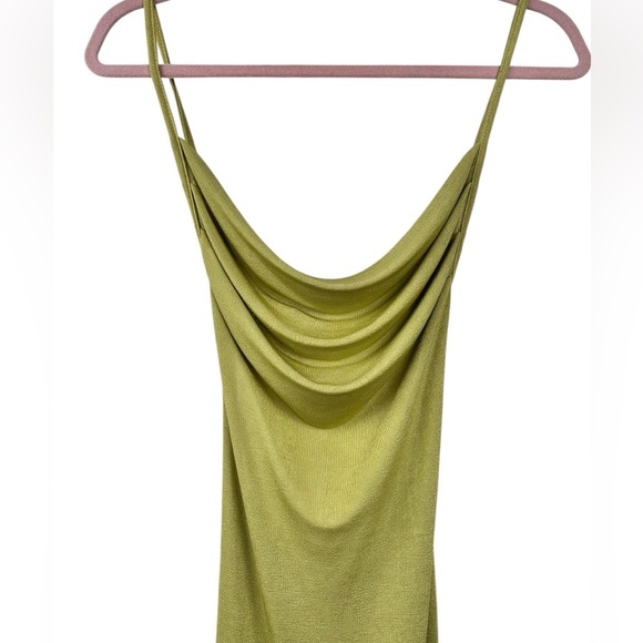 Maxi bodycon cami dress, XS, spaghetti straps, pencil ruched backless, tie back - Picture 5 of 9